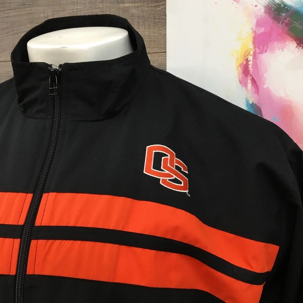 VINTAGE‎ Nike Mens Y2K XL Oregon State Beavers Windbreaker Jacket Black Full Zip